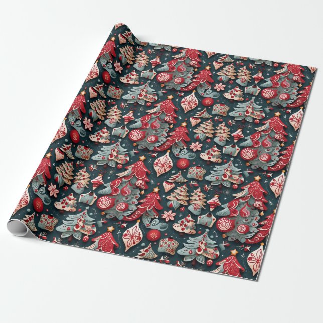 Papel De Regalo Elegancia ornamental: Matte Navidades (Desenrollado)