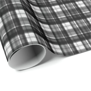 Papel De Regalo Elegancia Sin Tiempos: Tartán Blanco Y Negro Clási