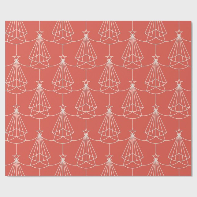 Papel De Regalo Elegant Art Deco Christmas Tree Wrapping Paper (Superficie plana)