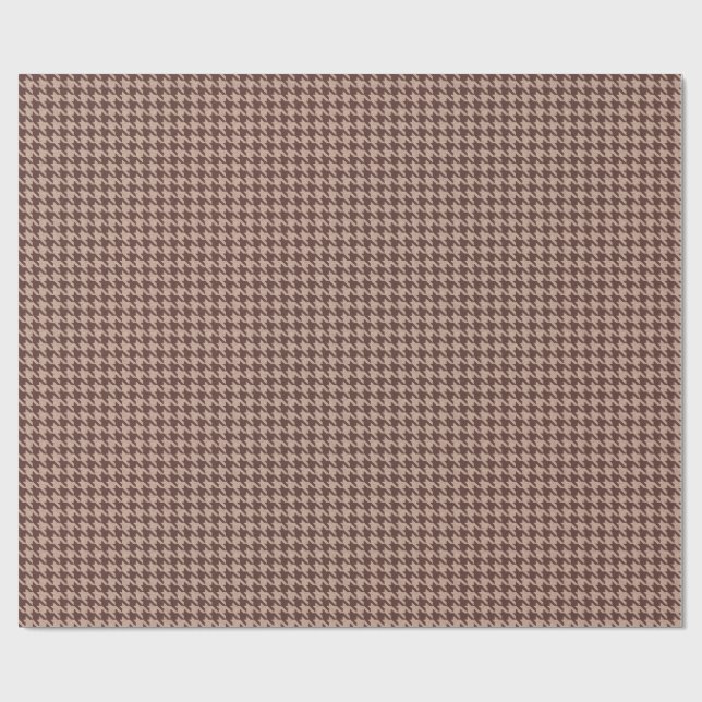 Papel De Regalo Elegant Brown Houndstooth Classic Preppy Pattern (Superficie plana)