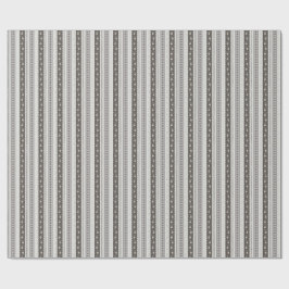 Papel De Regalo Elegant Charcoal & Cream Scallop Floral Stripe