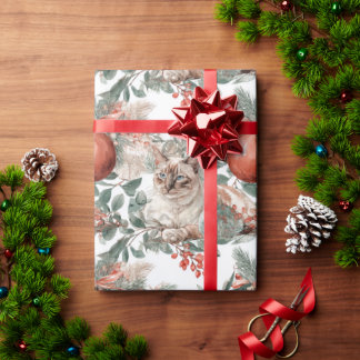 Papel De Regalo Elegant Christmas Cat