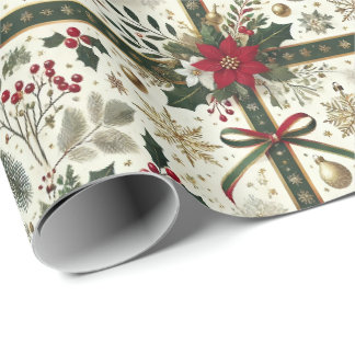 Papel De Regalo Elegant Christmas Gift Wrap with Snowflakes