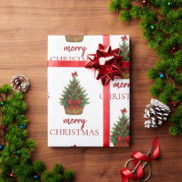 Papel De Regalo Elegant Christmas Tree – Red Ribbon 