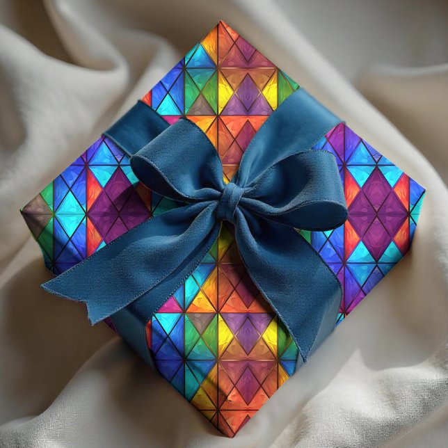 Papel De Regalo Elegant colorful diamond stained glass  (Subido por el creador)