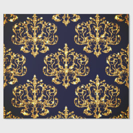 Papel De Regalo Elegant Damask Gold & Black Wrapping paper roll