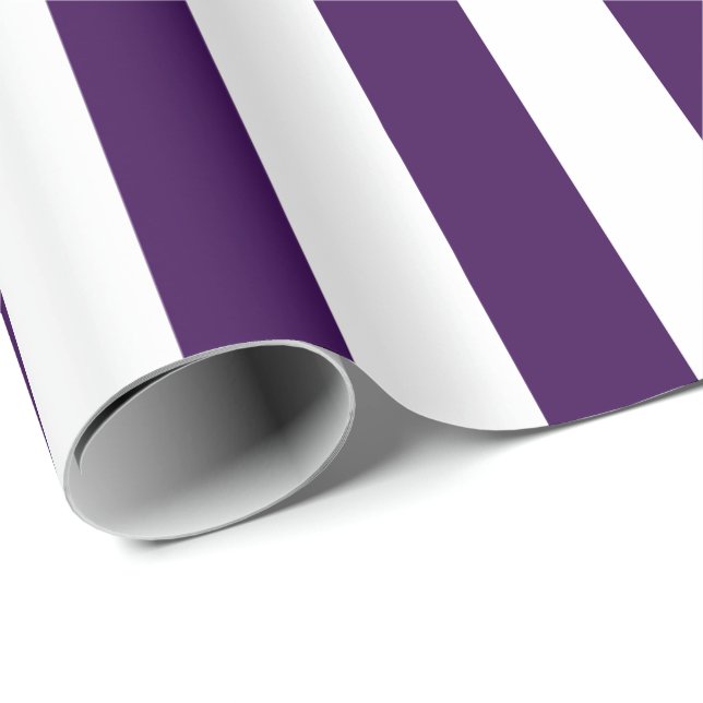 Papel De Regalo Elegant Dark Purple and White Striped Pattern (Esquina del rollo)