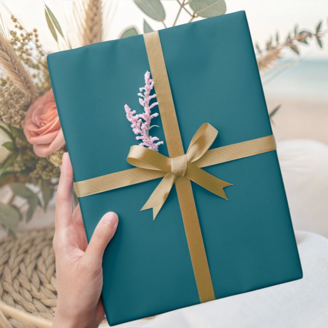 Papel De Regalo Elegant Deep Teal Minimalist Wrapping Paper Roll (Subido por el creador)