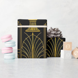Papel De Regalo Elegant gold black gatsby