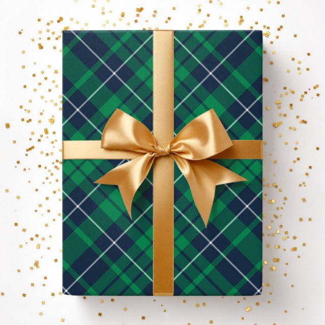 Papel De Regalo Elegant Green Plaid Pattern (Elegant Green Plaid Pattern Wrapping Paper)