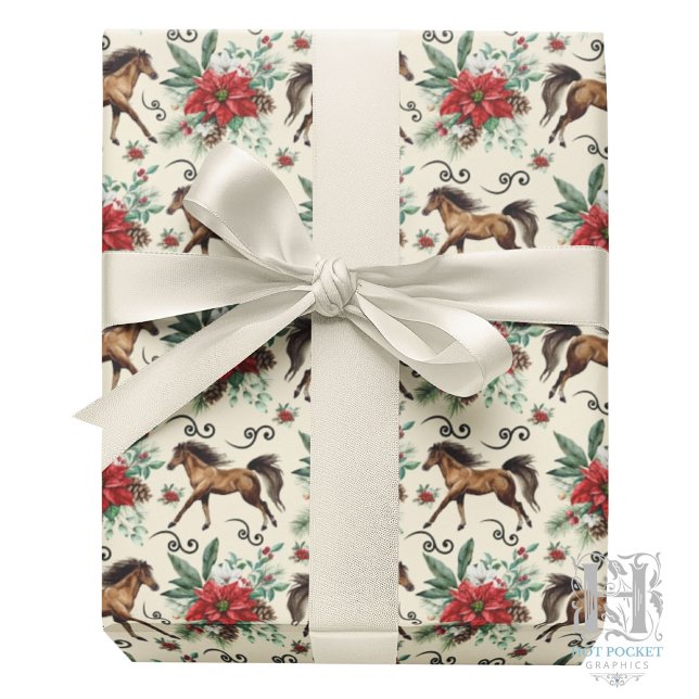 Papel De Regalo Elegant Horses Christmas Gift Wrapping Paper Cream (Subido por el creador)