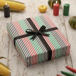 Papel De Regalo Elegant Kwanzaa Colors Striped