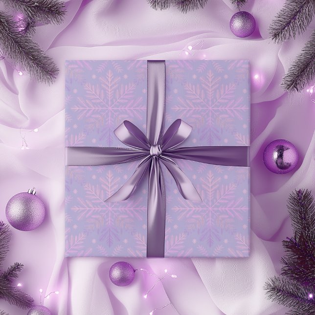 Papel De Regalo Elegant Lilac Snowflake Christmas Pattern (Subido por el creador)