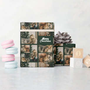 Papel De Regalo Elegant Merry Christmas Collage Green