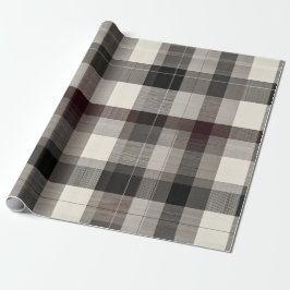 Papel De Regalo Elegant Monochrome Plaid Holiday