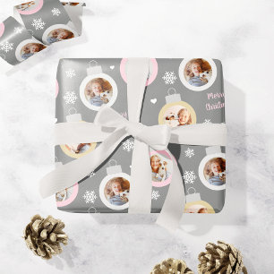 Papel De Regalo Elegant Pewter Photo Ornaments Custom Christmas