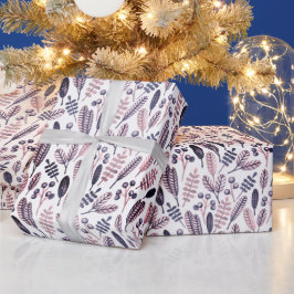 Papel De Regalo Elegant Purple Hues Botanicals