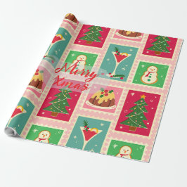 Papel De Regalo Elegant Red and Gold Festive Holiday Gift