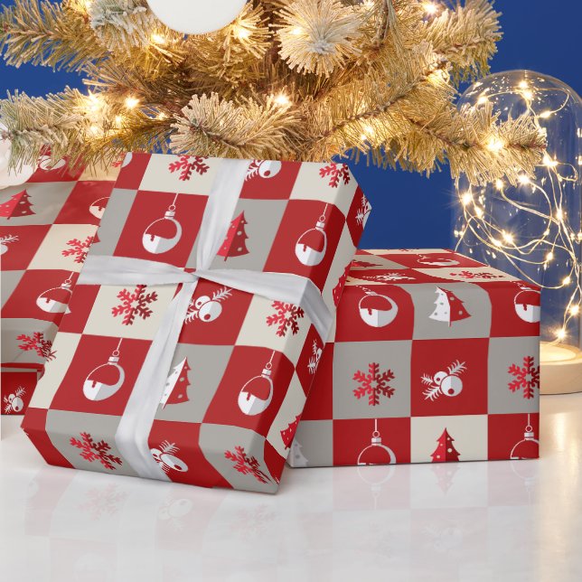 Papel De Regalo Elegant red and white merry Christmas  (Vacaciones)