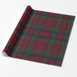 Papel De Regalo Elegant Red Green Gold Tartan Christmas