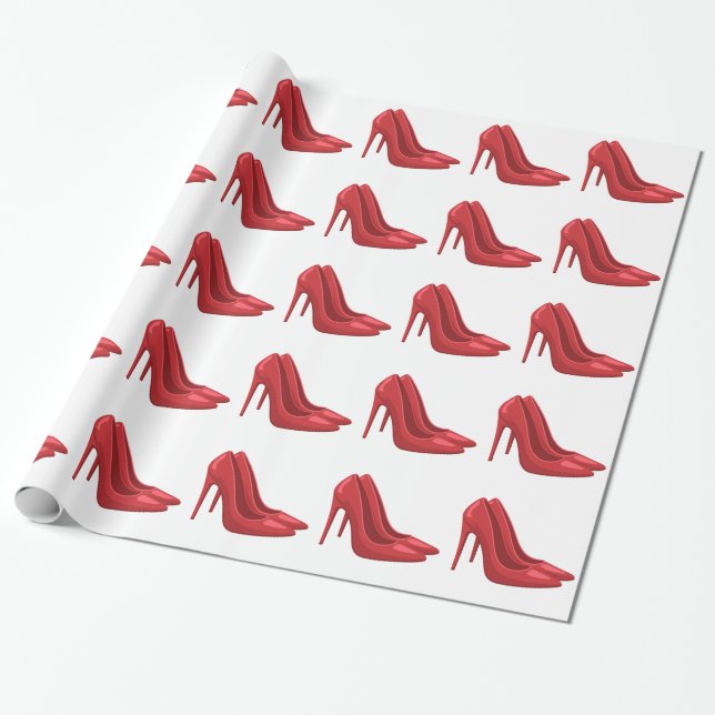 Papel De Regalo Elegant Red heel shoes (Desenrollado)