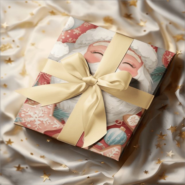 Papel De Regalo Elegant Sleeping Santa Claus Wrapping Paper | Vint (Subido por el creador)