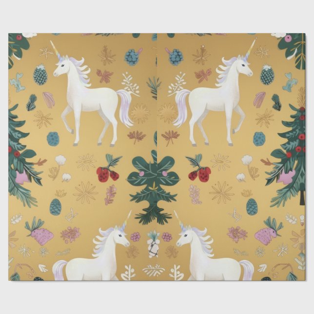 Papel De Regalo Elegant Unicorn Wrapping Paper  (Costura)