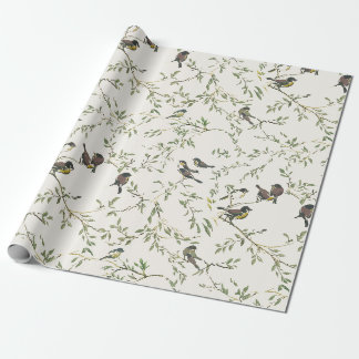 Papel De Regalo Elegant Vintage Bird and Branch Pattern