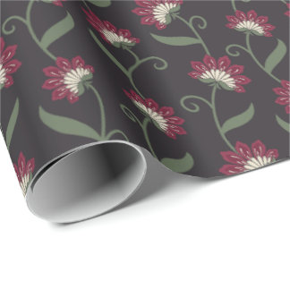 Papel De Regalo Elegant Vintage Black Floral Wrapping Paper