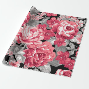 Papel De Regalo Elegant Vintage Floral Pattern – Red and Pink Rose