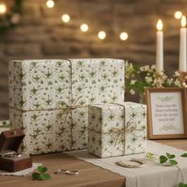 Papel De Regalo Elegant Watercolor Green Clover Shamrocks Pattern