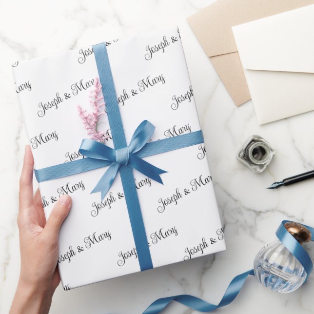 Papel De Regalo Elegant Wedding Customizable Couple's Names Gift  (Regalar)