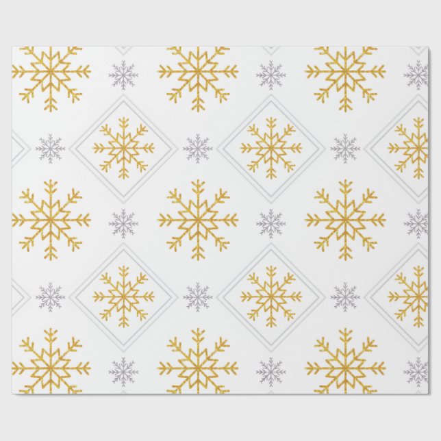 Papel De Regalo Elegant White, Gold and Silver Christmas Wrapping  (Superficie plana)
