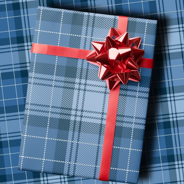 Papel De Regalo Elegant Winter Blue Tartan Plaid Gender-Neutral (Subido por el creador)