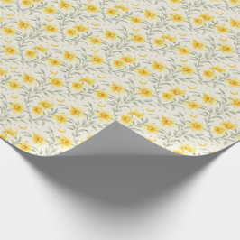 Papel De Regalo Elegant Yellow Daffodil Floral Wrapping Paper