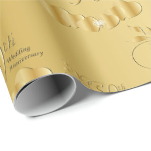 Papel De Regalo Elegante 50° Aniversario del Boda de Oro