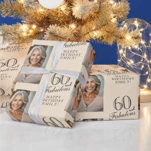 Papel De Regalo Elegante 60 y Fabuoso Cumpleaños 60 Fotografía