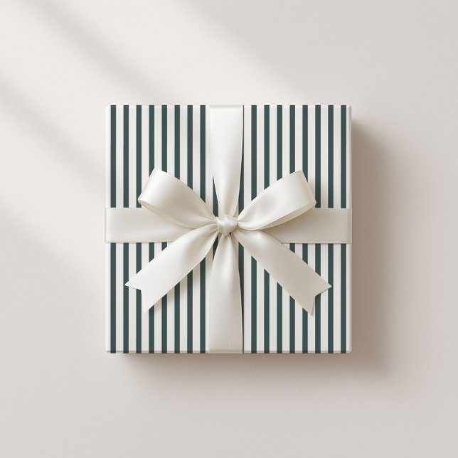 Papel de regalo elegante a rayas verde/grises (Subido por el creador)