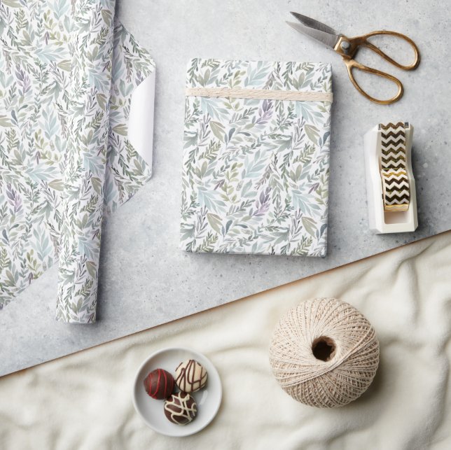 Papel De Regalo Elegante acuarela botánica (Artesanía)