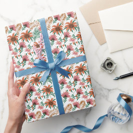 Papel De Regalo Elegante acuarela estampado decorativo floral