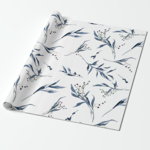 Papel De Regalo Elegante acuarela Eucalipto hojas y bayas