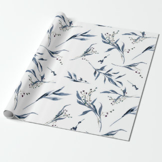 Papel De Regalo Elegante acuarela Eucalipto hojas y bayas