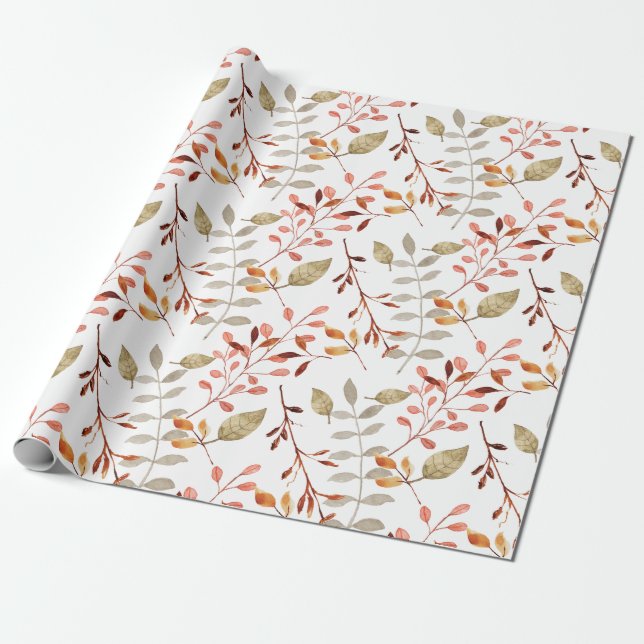 Papel De Regalo Elegante acuarela Feliz Navidad (Desenrollado)
