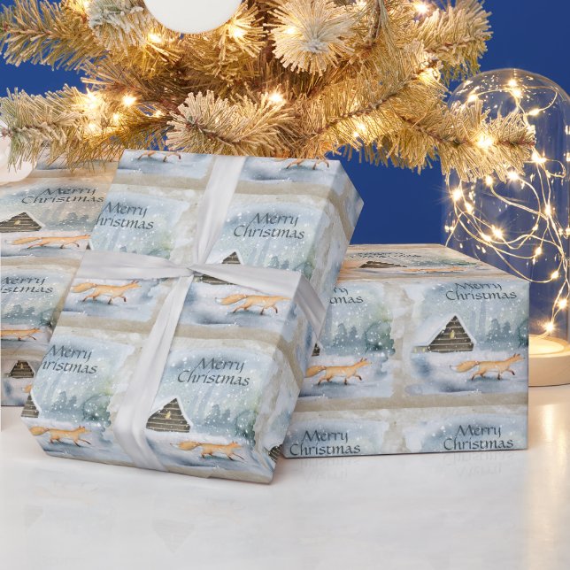 Papel De Regalo Elegante acuarela Feliz Navidad Vacaciones de invi (Vacaciones)