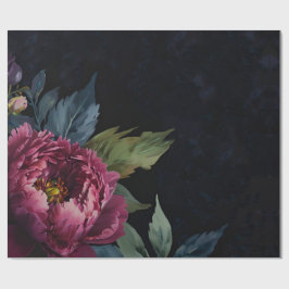 Papel De Regalo Elegante acuarela floral rosa oscuro