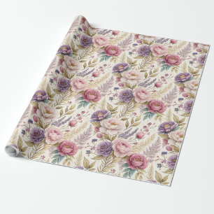 Papel De Regalo Elegante acuarela Florals Patrón sin Maravilla par