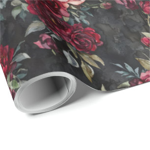 Papel De Regalo Elegante acuarela Halloween Floral