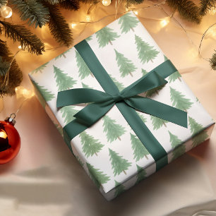 Papel De Regalo Elegante acuarela Navidades de la Selva Evergreen 