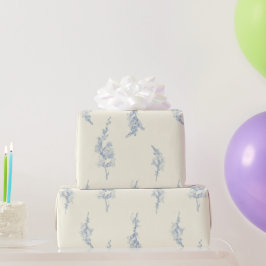 Papel De Regalo Elegante amarillo pálido y acero azul botánico