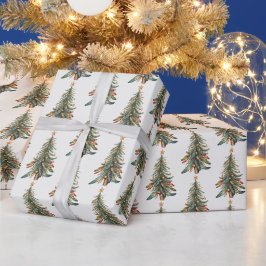 Papel De Regalo Elegante árbol de Navidad boho moderno